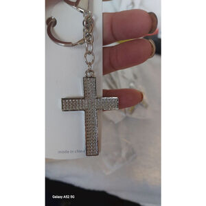 Cross Rhinestone Key & Card Holder